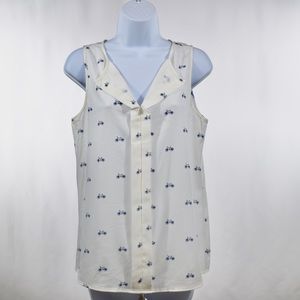 Fun 2 Fun Stitch Fix Sleeveless bicycle print Top